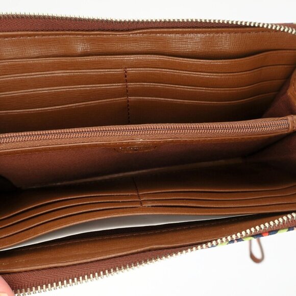 Fossil Sydney Signature Clutch Wallet Geometric Print Zip Around Wristlet - Picture 5 of 6